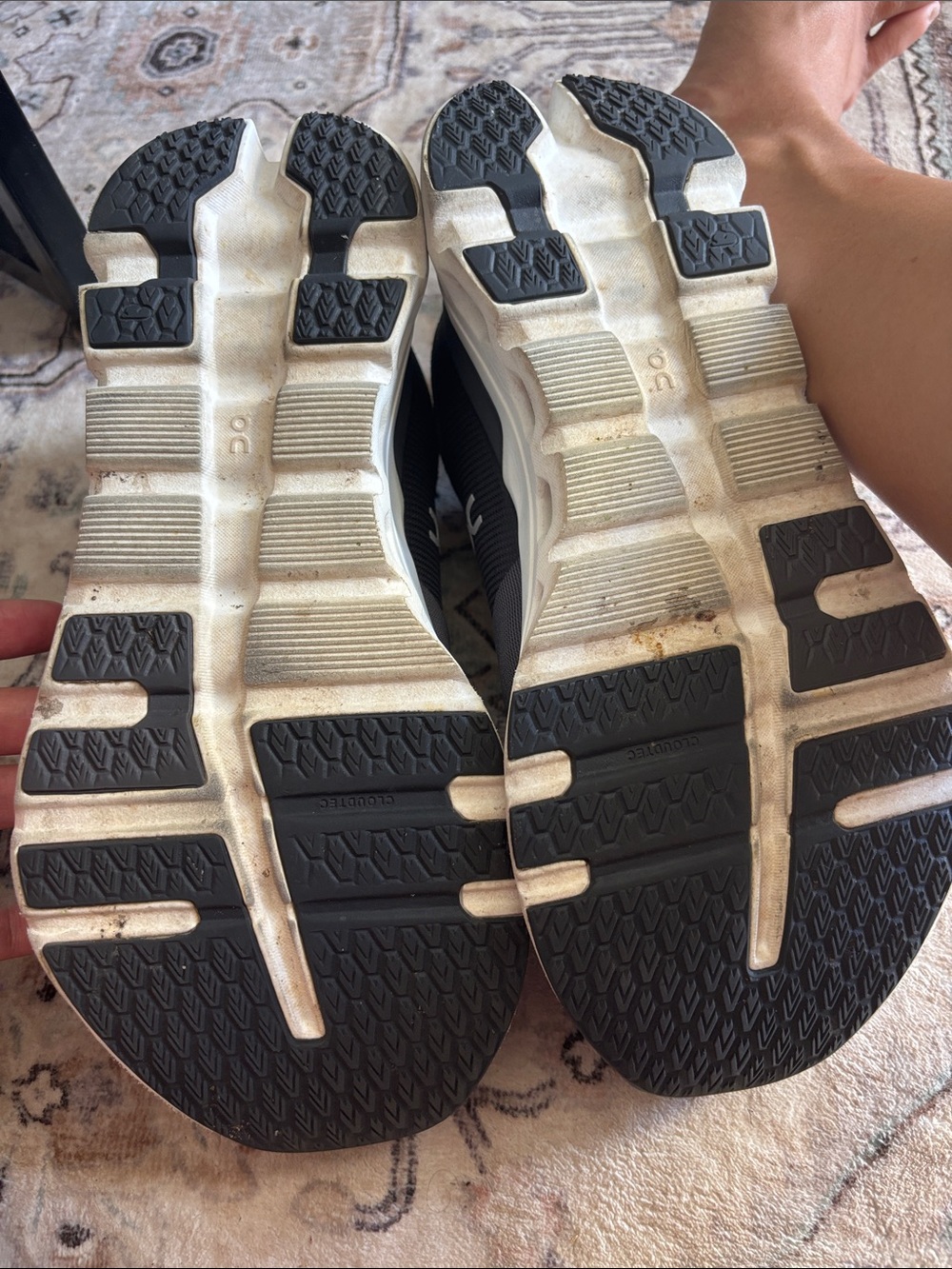 On Running Black and White Athletic Running Shoes - Picture 4 of 4